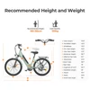 Kép 13/20 - Foride Roamer 1 Step-Thru elektromos kerékpár, 250W, 36V 13Ah, 27.5", 25 km/h, 100 km hatótáv, tárcsafék, rugóvilla, Shimano 7 – Zöld