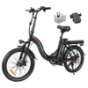 Kép 2/16 - SAMEBIKE CY20 összecsukható elektromos kerékpár, 20” küllős kerék, 350W motor, 36V 12Ah akku, 32 km/h, 80 km hatótáv, dupla rugózás – Fekete