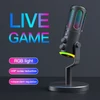 Kép 5/9 - USB Plug & Play asztali mikrofon BP1532B1 hangkártyával, RGB fénnyel, zajszűréssel, kardioid iránnyal, Type‑C csatlakozóval és 3,5 mm monitorozással