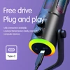Kép 6/9 - USB Plug & Play asztali mikrofon BP1532B1 hangkártyával, RGB fénnyel, zajszűréssel, kardioid iránnyal, Type‑C csatlakozóval és 3,5 mm monitorozással
