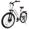 Kép 2/10 - UcityS elektromos kerékpár, 250W motorral, 36V 13Ah akkuval, 90 km hatótávval, 25 km/h, 26” vastag gumi, első rugózás, tárcsafék, app vezérlés – Fehér