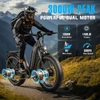 Kép 7/12 - FENGQS H2 Pro elektromos kerékpár, 2×1000W motorral, 52V 20Ah akkumulátorral, 26×4.0 gumik, 50 km/h, 145 km hatótáv, hidraulikus fék – Szürke