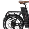 Kép 11/20 - ONESPORT OT16 elektromos kerékpár 20×3.0 gumik, 48V 17Ah akkumulátor, 25 km/h, 3 mód, 7 sebesség, tárcsafék – fekete/barna
