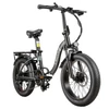 Kép 1/18 - E·Bycco S1 összecsukható e-bike, 250W, 36V 10.4Ah akku, 25 km/h, 30–50 km, 20×3.0” gumi, Shimano 7 seb., dupla tárcsafék