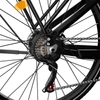 Kép 11/20 - E·Bycco V1 elektromos kerékpár, 250W (500W), 36V 15.6Ah kivehető akku, 25 km/h, akár 90 km hatótáv, 28” e-bike, SHIMANO 7 seb., dupla tárcsafék – Fekete