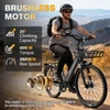 Kép 16/20 - E·Bycco V1 elektromos kerékpár, 250W (500W), 36V 15.6Ah kivehető akku, 25 km/h, akár 90 km hatótáv, 28” e-bike, SHIMANO 7 seb., dupla tárcsafék – Fekete