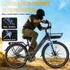 Kép 18/20 - E·Bycco V1 elektromos kerékpár, 250W (500W), 36V 15.6Ah kivehető akku, 25 km/h, akár 90 km hatótáv, 28” e-bike, SHIMANO 7 seb., dupla tárcsafék – Fekete