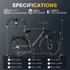 Kép 20/20 - E·Bycco V1 elektromos kerékpár, 250W (500W), 36V 15.6Ah kivehető akku, 25 km/h, akár 90 km hatótáv, 28” e-bike, SHIMANO 7 seb., dupla tárcsafék – Fekete
