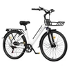 Kép 2/19 - E·Bycco V1 elektromos kerékpár, 250W (500W), 36V 15.6Ah kivehető akku, 25 km/h, akár 90 km hatótáv, 28” e-bike, SHIMANO 7 seb., dupla tárcsafék – Fehér