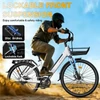 Kép 17/19 - E·Bycco V1 elektromos kerékpár, 250W (500W), 36V 15.6Ah kivehető akku, 25 km/h, akár 90 km hatótáv, 28” e-bike, SHIMANO 7 seb., dupla tárcsafék – Fehér