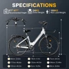 Kép 19/19 - E·Bycco V1 elektromos kerékpár, 250W (500W), 36V 15.6Ah kivehető akku, 25 km/h, akár 90 km hatótáv, 28” e-bike, SHIMANO 7 seb., dupla tárcsafék – Fehér