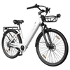 Kép 2/3 - PIXAR C1 PRO városi elektromos kerékpár, 250W motor, 36V 18Ah akku, 80–100 km hatótáv, 25 km/h, Shimano 7 fokozat, hidraulikus fék, kosárral – Fehér