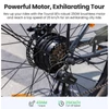Kép 8/18 - Touroll B1 elektromos városi kerékpár, 250W motorral, 45Nm nyomatékkal, 26x1.95 gumi, 36V 15.6Ah akkumulátor, 90km hatótáv, 7 sebesség, IPX4 – Szürke