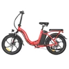 Kép 6/6 - Fafrees F20+ összecsukható elektromos kerékpár, 250W motor, 36V 20Ah akku, 20x3.0 gumi, 25km/h, 90km hatótáv, tárcsafék, első teleszkóp – Piros