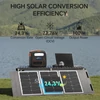 Kép 2/7 - NEWSMY 100W hordozható napelem, 24.3% hatékonyság, IP65 védelem, MC4/XT60/DC kimenet, összecsukható kialakítás, 4 támasz, kempinghez és vészhelyzethez