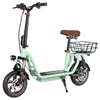 Kép 1/7 - iScooter i12 üléses elektromos roller hátsó kosárral, 500W motorral, 36V 7.5Ah akkumulátorral, 12\" gumival, 25km/h sebességgel, 35km hatótávval – Zöld