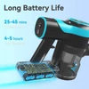 Kép 5/7 - TASVAC V600 vezeték nélküli porszívó, 28000Pa szívóerő, 120000 RPM motor, LED padlókefe, 45 perc üzemidő, mosható HEPA