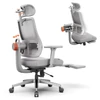 Kép 1/6 - NEWTRAL MagicH‑GPRO ergonomikus szék lábtartóval, automatikus háttámla‑fejtámasz, adaptív deréktámasz, állítható karfa – Szürke