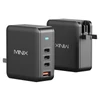Kép 1/6 - MINIX P165 GaN fali gyorstöltő, 165W max, 3×USB‑C PD és 1×USB‑A porttal