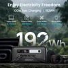 Kép 2/8 - DaranEner Q200 hordozható erőmű, 192Wh LiFePO4 akkumulátor, 100W USB‑C, 18W USB‑A, 60W DC, napelemes bemenet, LED lámpa kempinghez