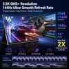 Kép 2/18 - ALLIWAVA P16 Pro hordozható monitor, 16'' 2.5K QHD+ IPS kijelző, 144Hz, 100% sRGB, 400 nit, USB‑C & HDMI, laptophoz/PC‑hez/Switchhez/PS5‑höz