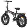 Kép 1/3 - ENGWE EP-2 Boost összecsukható elektromos kerékpár, 250W, 48V 13Ah, 20×4.0 zsíros gumi, 25 km/h, 120 km hatótáv, Shimano 7 sebesség – Fekete