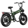 Kép 6/20 - APEFOX RH20 összecsukható elektromos kerékpár, dupla 750W motor, 48V 22.5Ah akku, 50 km/h, 100 km hatótáv, 20×4.0” fat gumi – Zöld