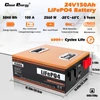 Kép 2/6 - Cloudenergy 24V 150Ah LiFePO4 akkumulátor, 3840Wh kapacitás, 6000+ ciklus, beépített 100A BMS