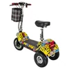 Kép 3/20 - TWOFISH TF03 elektromos roller levehető üléssel, 350W (500W csúcs), 48V 15Ah, 28 km/h, 30 km hatótáv, tárcsafék, rugózás – Sárga Graffiti