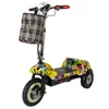 Kép 13/20 - TWOFISH TF03 elektromos roller levehető üléssel, 350W (500W csúcs), 48V 15Ah, 28 km/h, 30 km hatótáv, tárcsafék, rugózás – Sárga Graffiti
