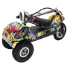 Kép 18/20 - TWOFISH TF03 elektromos roller levehető üléssel, 350W (500W csúcs), 48V 15Ah, 28 km/h, 30 km hatótáv, tárcsafék, rugózás – Sárga Graffiti