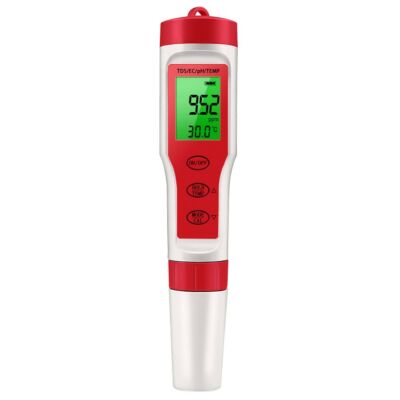 PEZ9908 Hordozható kézi vízminőség-mérő 4 az 1-ben PH Összes oldott szilárdanyag EC hőmérséklet-érzékelő Többfunkciós teszttoll - Piros