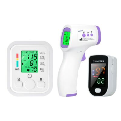 HG01 Digitális infravörös homlokhőmérő + elektronikus vérnyomásmérő + többfunkciós ujj pulzoximéter - Fehér