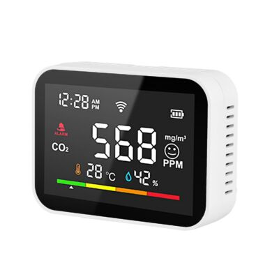 Intelligens CO2-érzékelő Levegőminőség-monitor LCD hőmérséklet-páratartalom-tesztelő Mobiltelefon APP távirányító