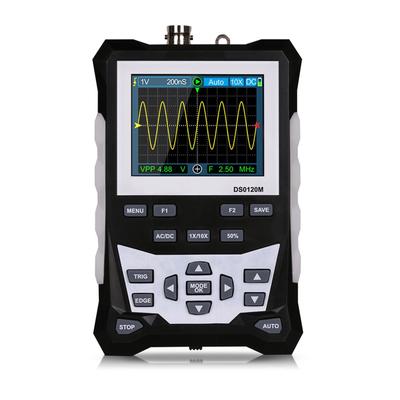 KKmoon DS0120M 320x240 nagy felbontású 2,4 hüvelykes TFT színes képernyő digitális oszcilloszkóp 120 MHz sávszélesség 500 MSa/s mintavételezési sebességű professzionális eszköz háttérvilágítású hullámforma tárolóval