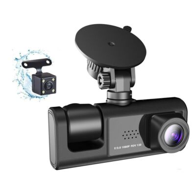 3 kamerás Műszerfal kamera Többnyelvű tiszta autós visszapillantó tükör videorögzítővel