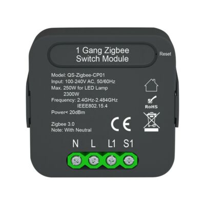 QS-Zigbee-CP01 Tuya ZigBee intelligens kapcsolókonvertáló modul, kompatibilis az Alexa Google Home hangvezérléssel (átjáróval használva)