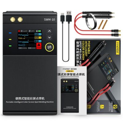 Többfunkciós lítium elemes ponthegesztőgép USB 2.1A funkcióval 0,1-0,25 mm-es nikkelvas acéllemez és 0,3 mm-es alumíniumlemez hegesztéséhez