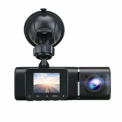 EU ECO Raktár - 1080P Car DVR Dual Lens 170° G-sensor IR Éjjellátó Funkcióval Rendelkező Autós Menetrögzítő Kamera - Fekete