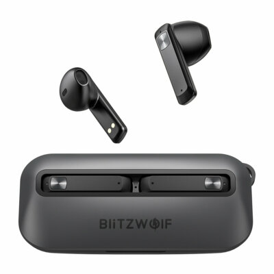 BlitzWolf® BW-FPE1 TWS Vezetéknélküli Bluetooth 5.1 Sport Fülhallgató Töltő Tokkal - Fekete