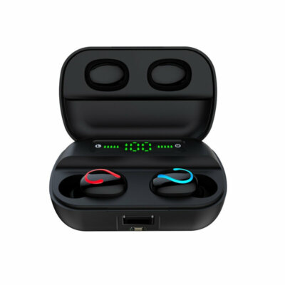 Bakeey Q65 TWS Vezetéknélküli Hordozható Bluetooth Fülhallgató Töltő Tokkal - Fekete