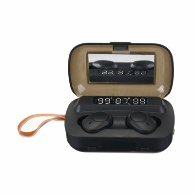 Bakeey F16 TWS Vezetéknélküli Hordozható Bluetooth Fülhallgató Töltő Tokkal - Fekete