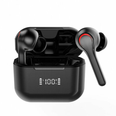 Bakeey A6 TWS Vezetéknélküli Hordozható Bluetooth 5.0 Sport Fülhallgató Töltő Tokkal - Fekete