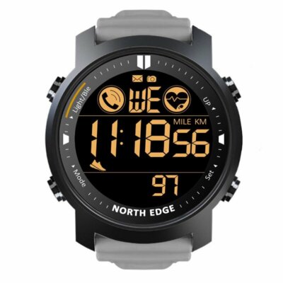 NORTH EDGE Laker lépésszámláló pulzus kalóriák Telefonos emlékeztető Stopper Sportóra bluetooth Smart Watch - Fekete