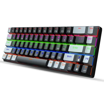 HXSJ V800 68 Gombos Vezetékes Mechanikus Gamer Billentyűzet RGB Háttérvilágíátssal