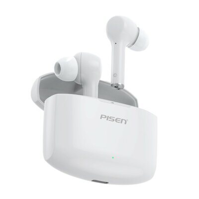Pisen Buds A-Pods ProTWS Vezetéknélküli Bluetooth 5.0 Sport Fülhallgató Töltő Tokkal - Fehér