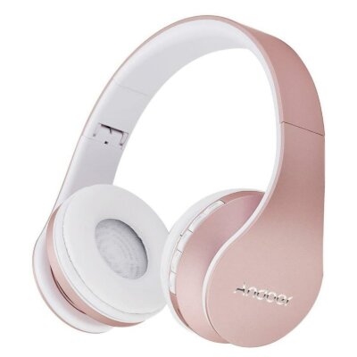 EU ECO Raktár - Andoer Over Ear Vezetéknélküli Hordozható Bluetooth Fejhallgató - Pink 