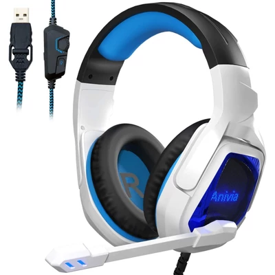 EU ECO Raktár - Anivia MH901 Vezetékes USB Gamer Fejhallgató RGB Világítással Beépített Mikrofonnal - Fehér