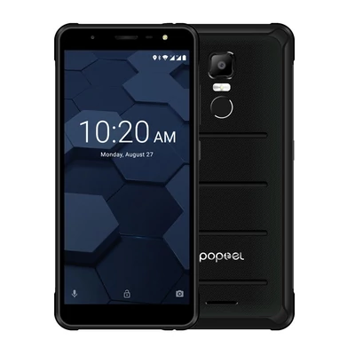 EU ECO Raktár - Poptel P10 4G Okostelefon 64GB RAM + 4GB ROM 13MP Kamera 5.5Inch HD Kijelzővel IP68 Vízálló Android 8.1 MT6763 Octa Core - Fekete