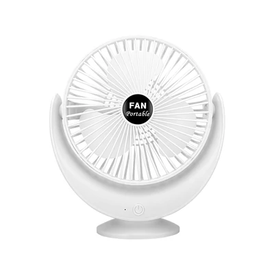 USB mini asztali 360°-ban forgatható újratölthető ventilátor, alacsony zajszint, 3 sebességfokozat - Fehér